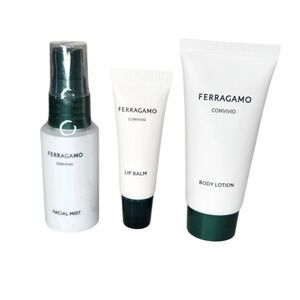 Salvatore Ferragamo Convivio Travel Body Lotion, Lip Balm, & Facial Mist NEW